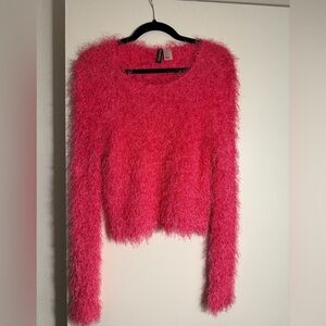 H&M Vibrant Pink Fuzzy Sweater